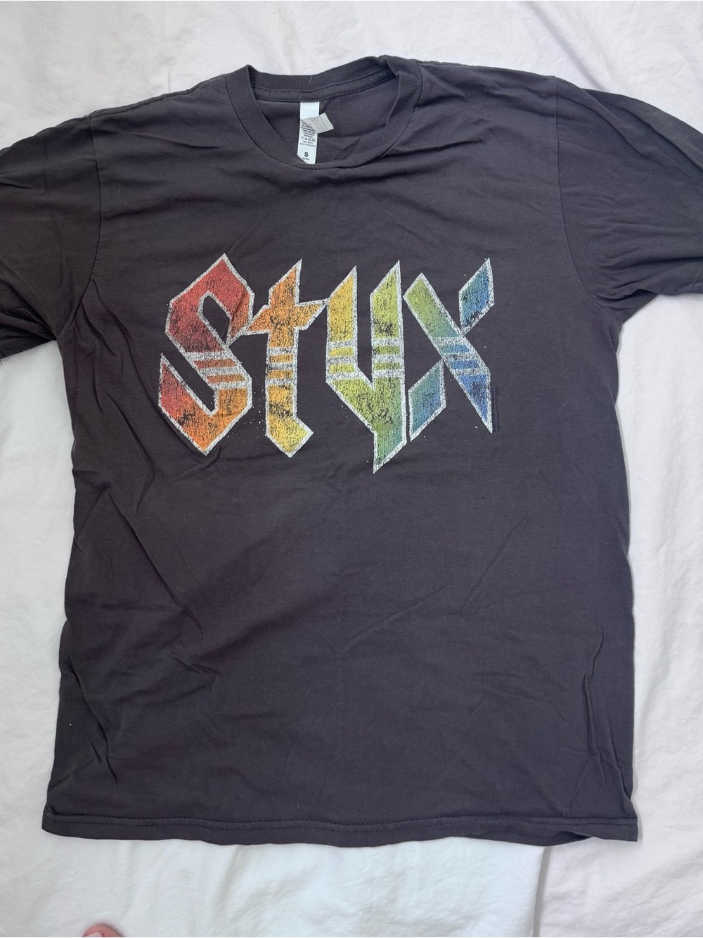Black Short-Sleeve Tee with Multicolor Stylized Logo